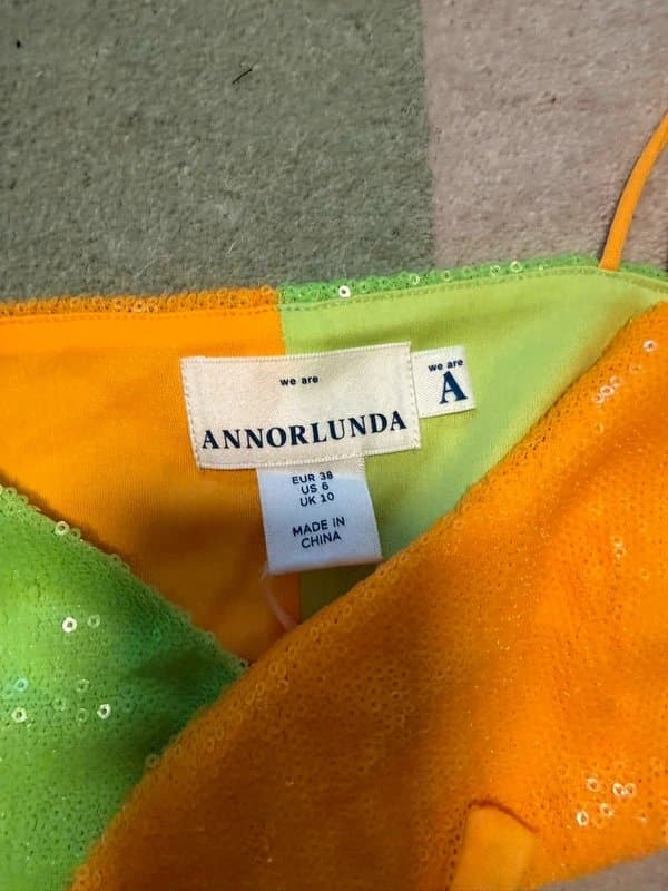 Annorlunda Annorlunda Sequin Color-Block Wrap Crop Top - Size 10 (NEW)