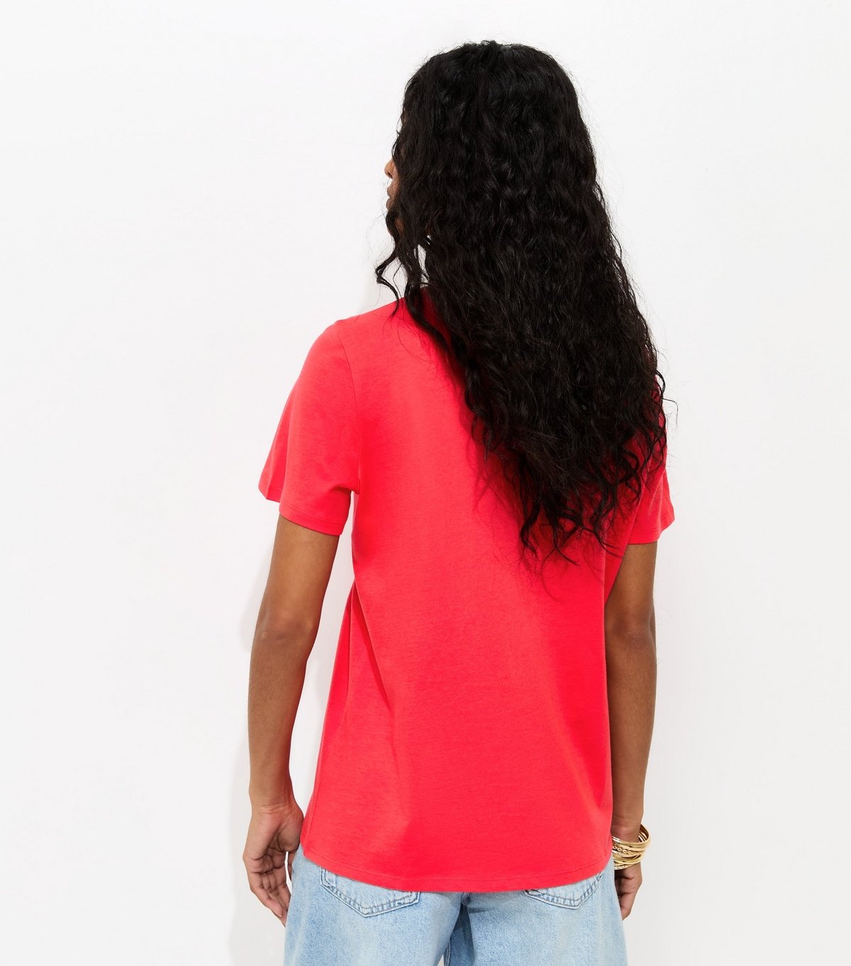 New Look Women's Bright Red Cotton Crew Neck T-Shirt New Look - 4