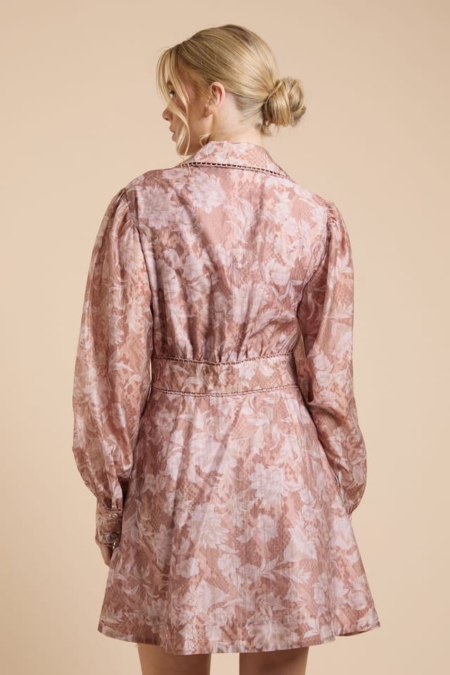 Oasis Oasis Women's Wrap Detail Pleated Mini Shirt Dress in Pink - 3