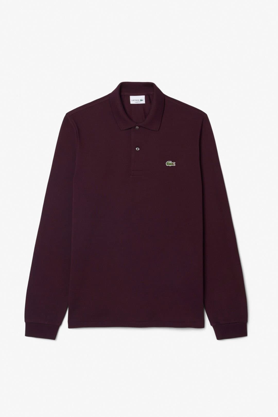 Lacoste Lacoste Men's L1212 Long Sleeve Polo Shirt Oxalis in Burgundy
