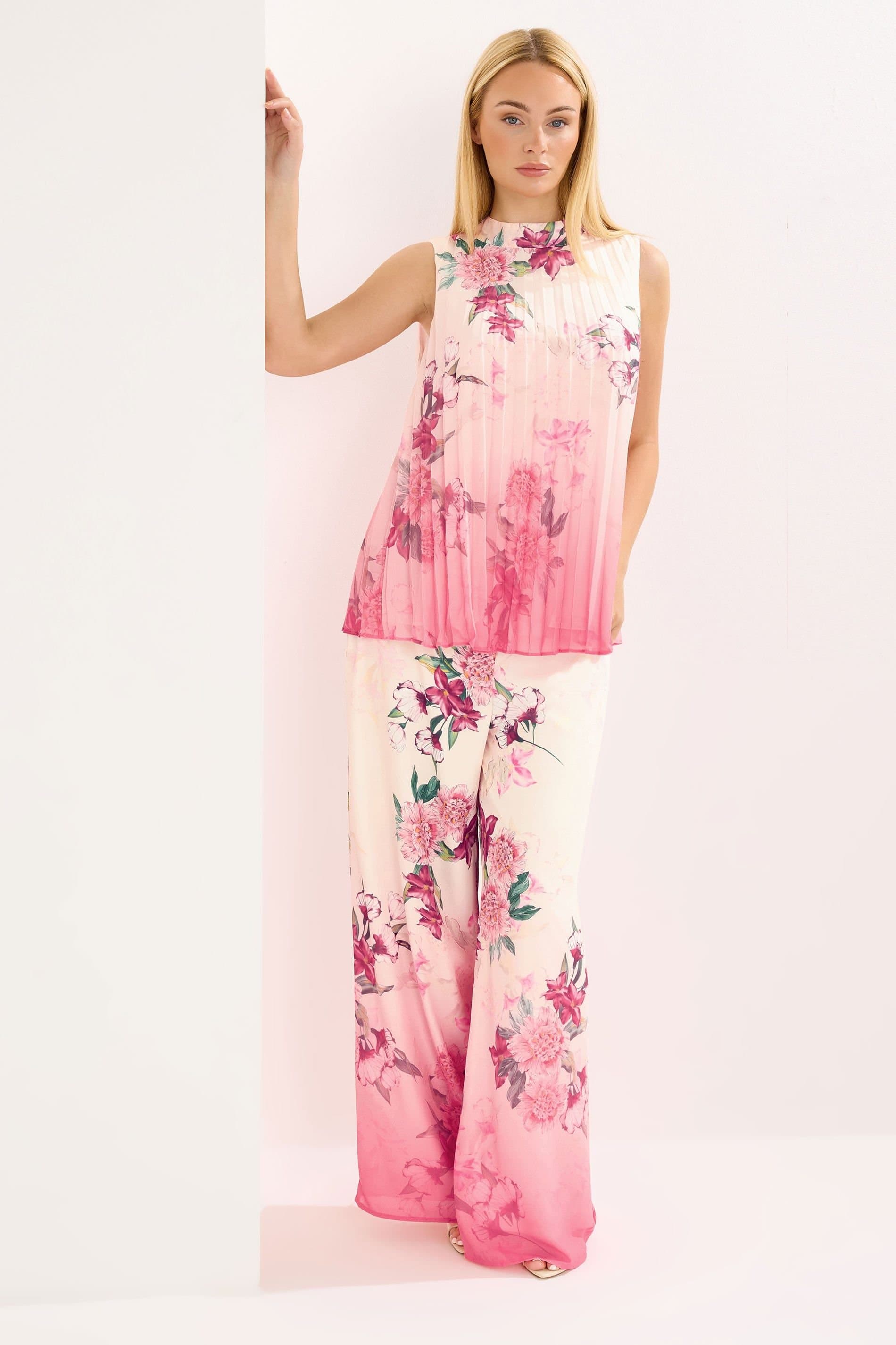 Star by Julien Macdonald Star by Julien Macdonald Women's Floral Wide Leg Trousers in Pink