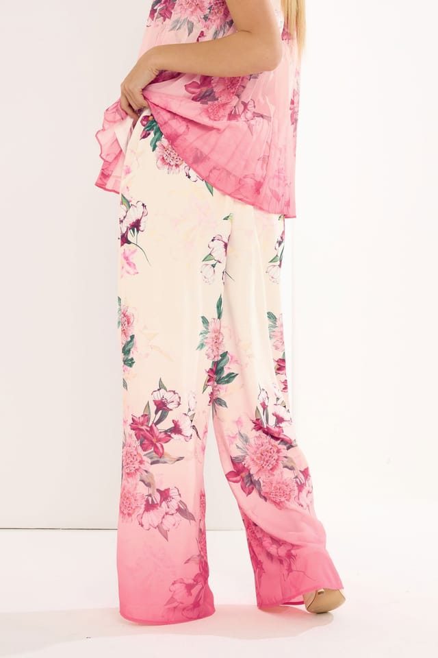 Star By Julien Macdonald Star by Julien Macdonald Women's Floral Wide Leg Trousers in Pink - 3