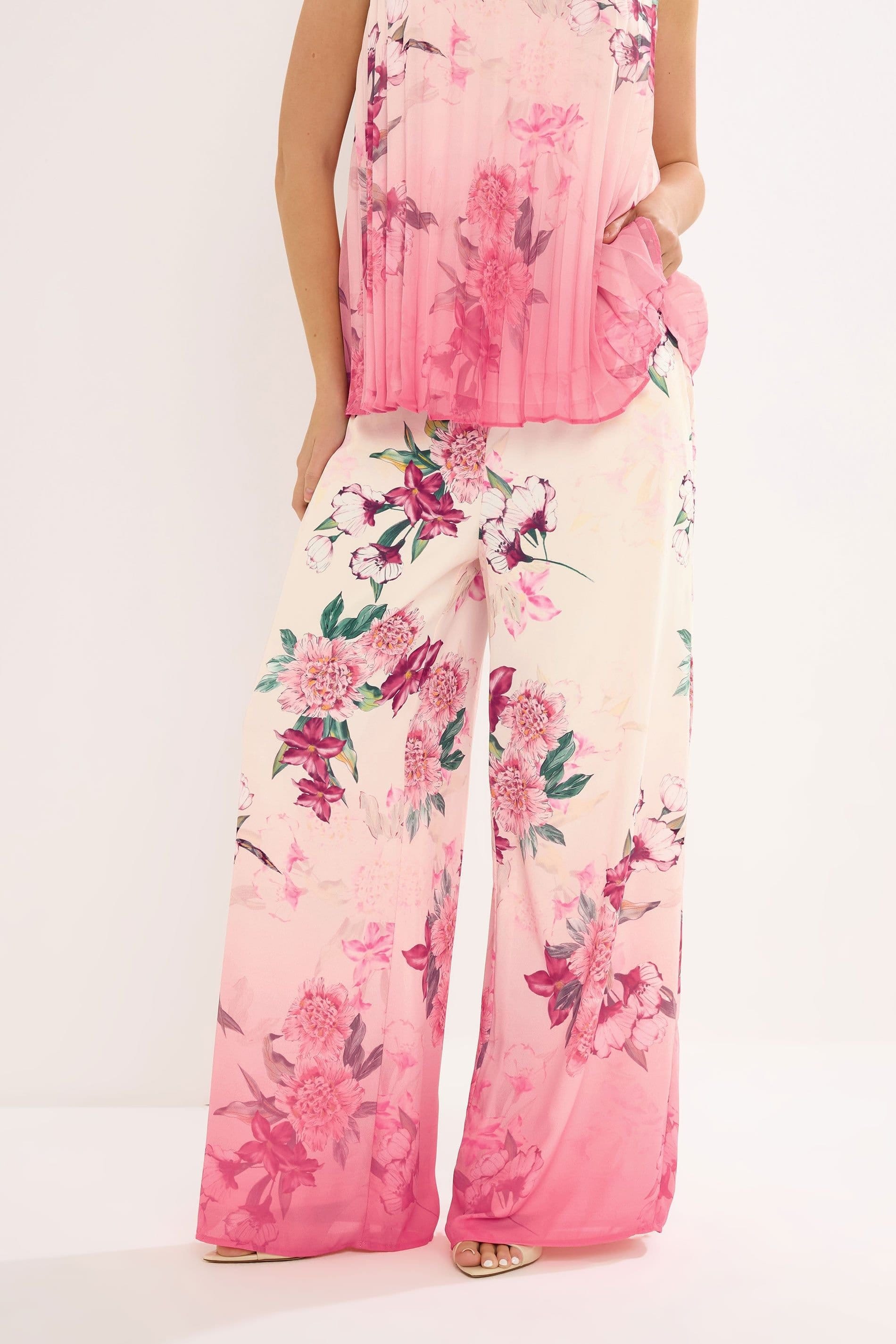 Star By Julien Macdonald Star by Julien Macdonald Women's Floral Wide Leg Trousers in Pink - 4
