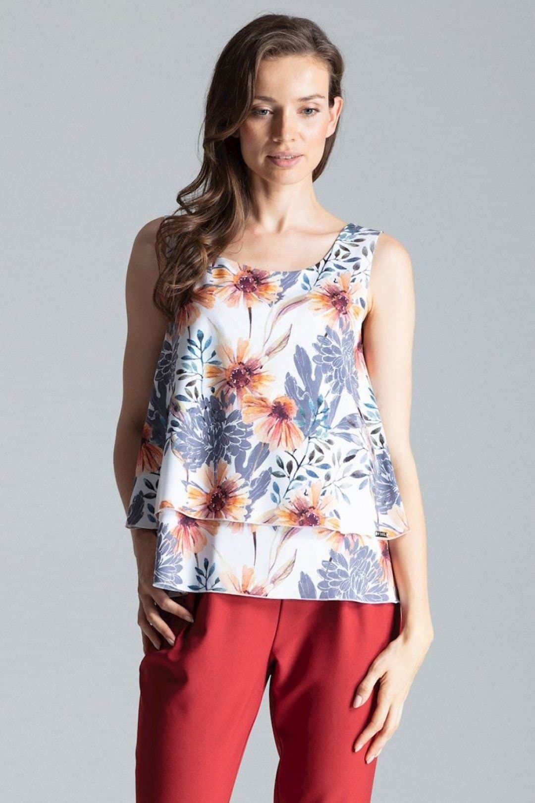 Love Lace Love Lace Women's Sleeveless Double Layer Patterned Blouse