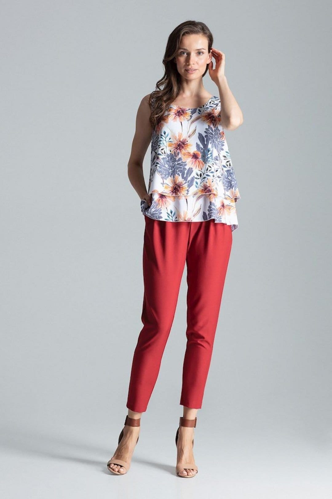 Love Lace Love Lace Women's Sleeveless Double Layer Patterned Blouse - 4