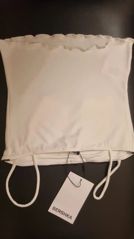 Bershka NWT Bershka White Contrast Cami – Black Trim & Bow