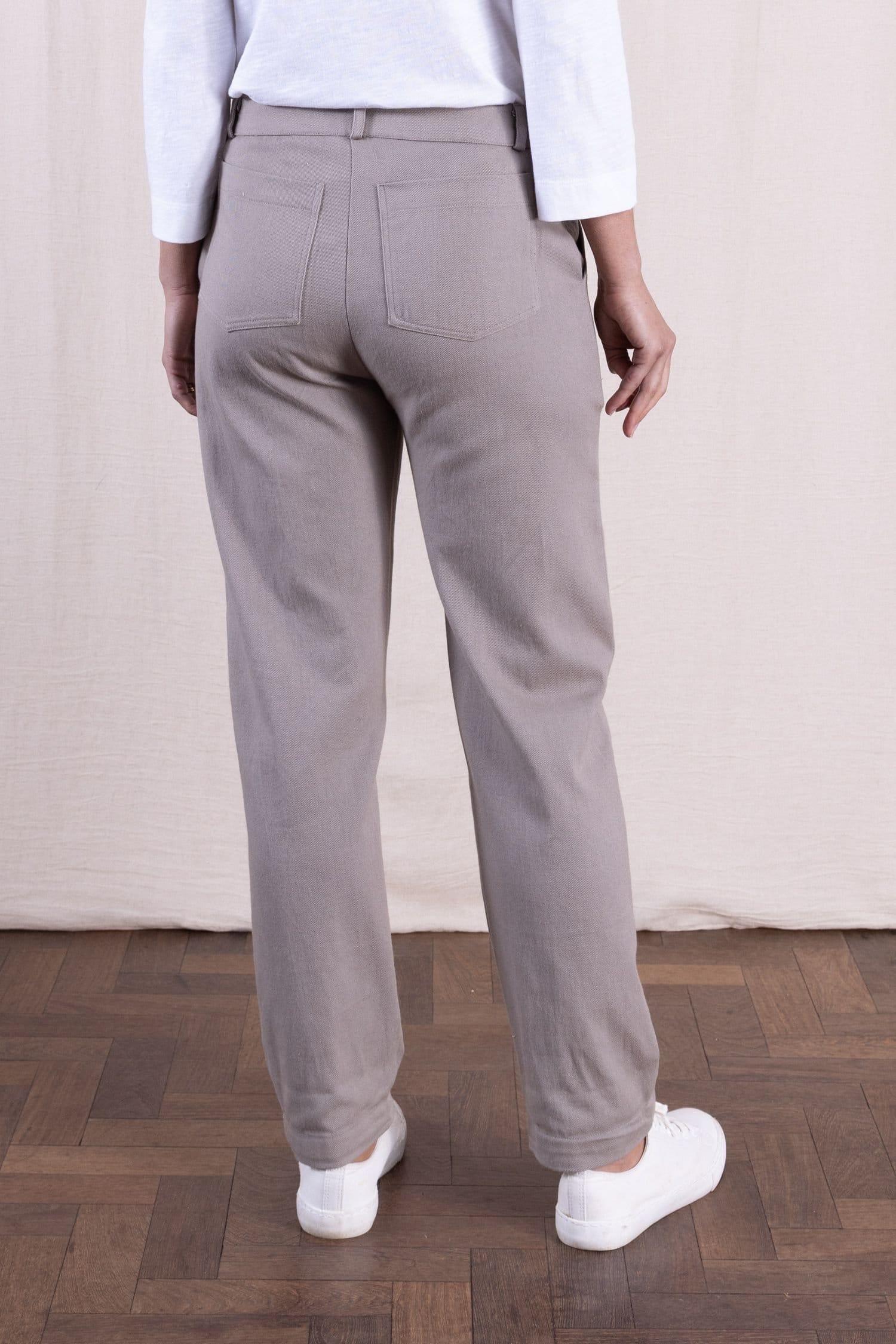 Nomads Clothing Nomads Clothing Women's Women Cotton Drill Slim Leg Trousers in Stone - 4
