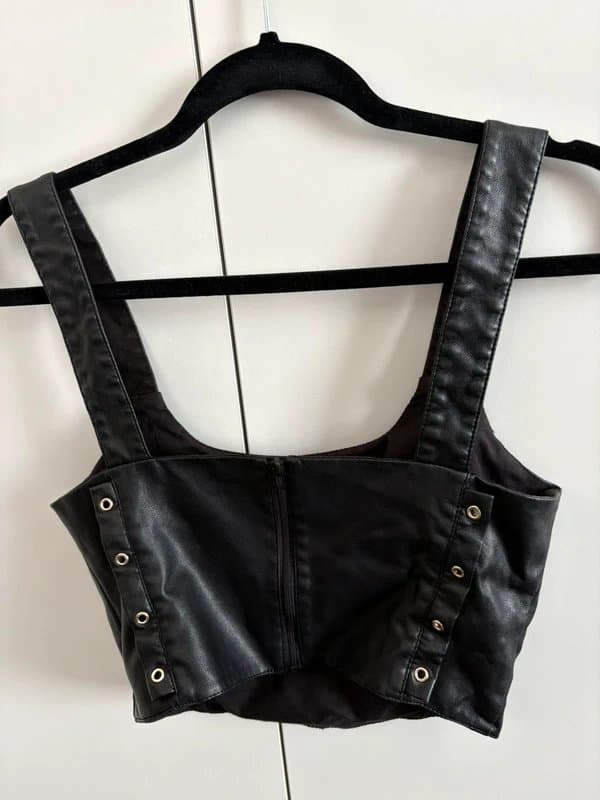 ASOS Design Faux leather crop top