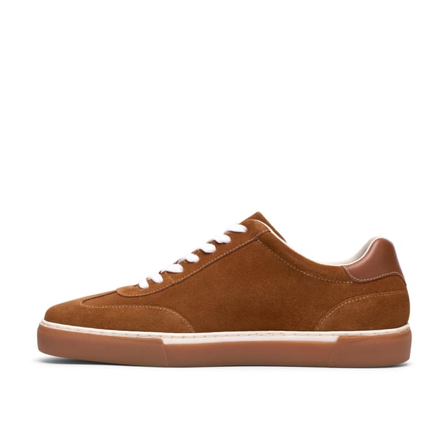 Clarks Clarks Men's Porlock Lace Tan Suede Trainers, Lace Up in Brown - 2
