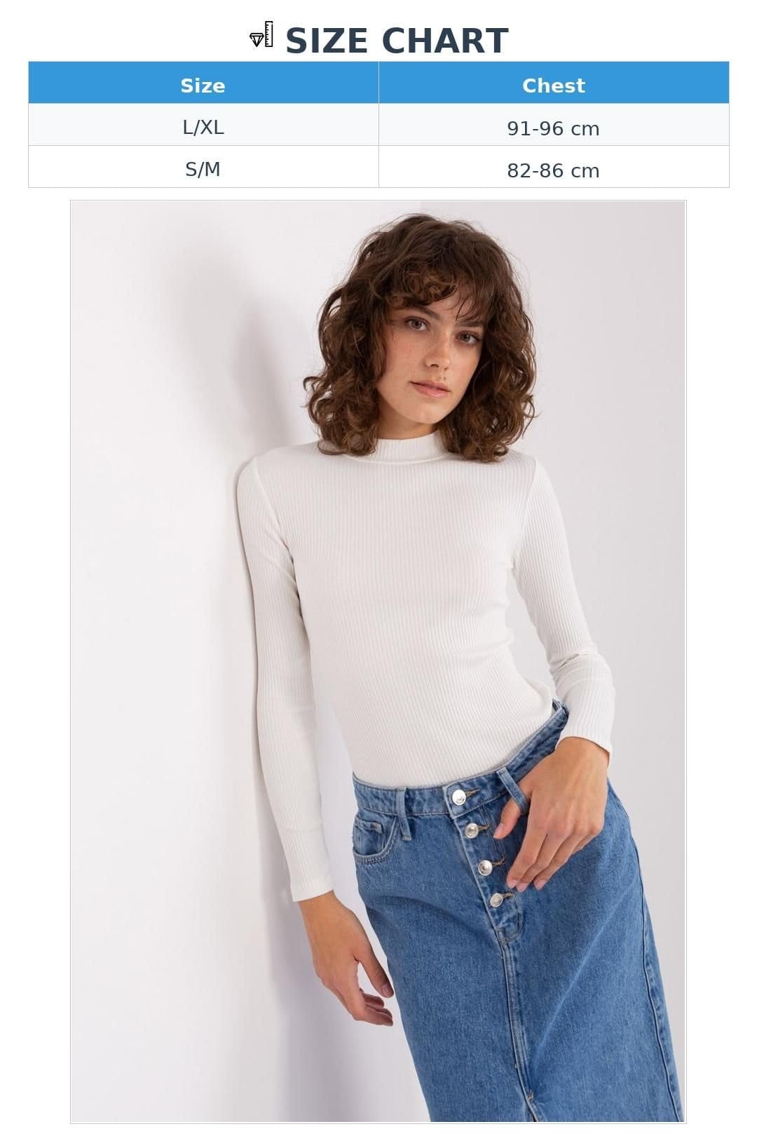 Love Lace Love Lace Women's Cotton Ribbed Long Sleeve Half Turtleneck Blouse in Beige - 4