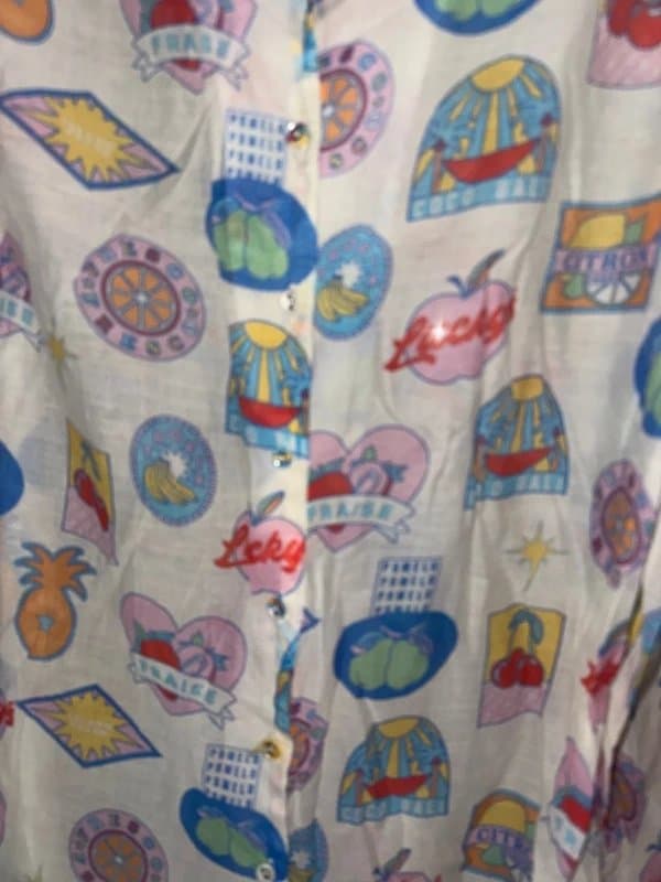 Never Fully Dressed NFD Sheer Fruit Sticker Shirt Size 8 NEW