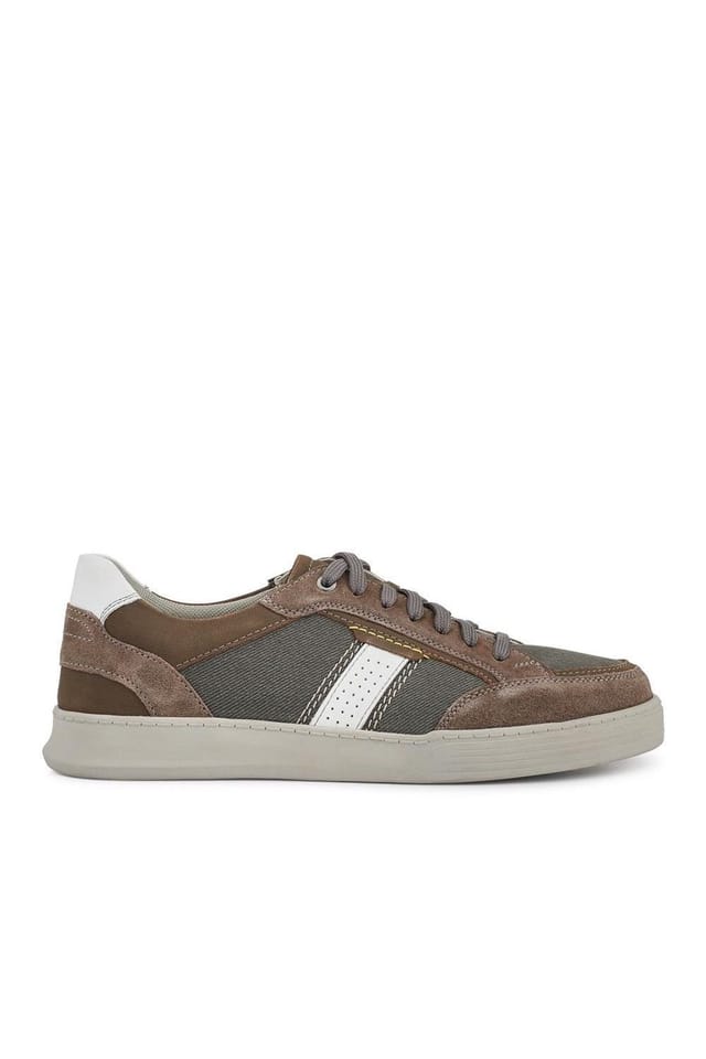 Pavers Pavers Men's Wide-Fit Leather Laced Trainers in Grey - 2