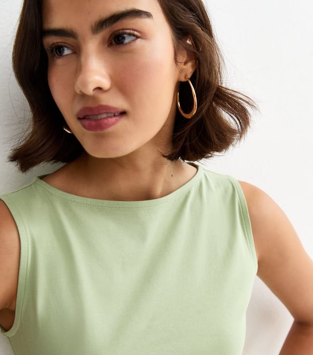 New Look Women's Green Slash Neck Vest Top New Look - 2