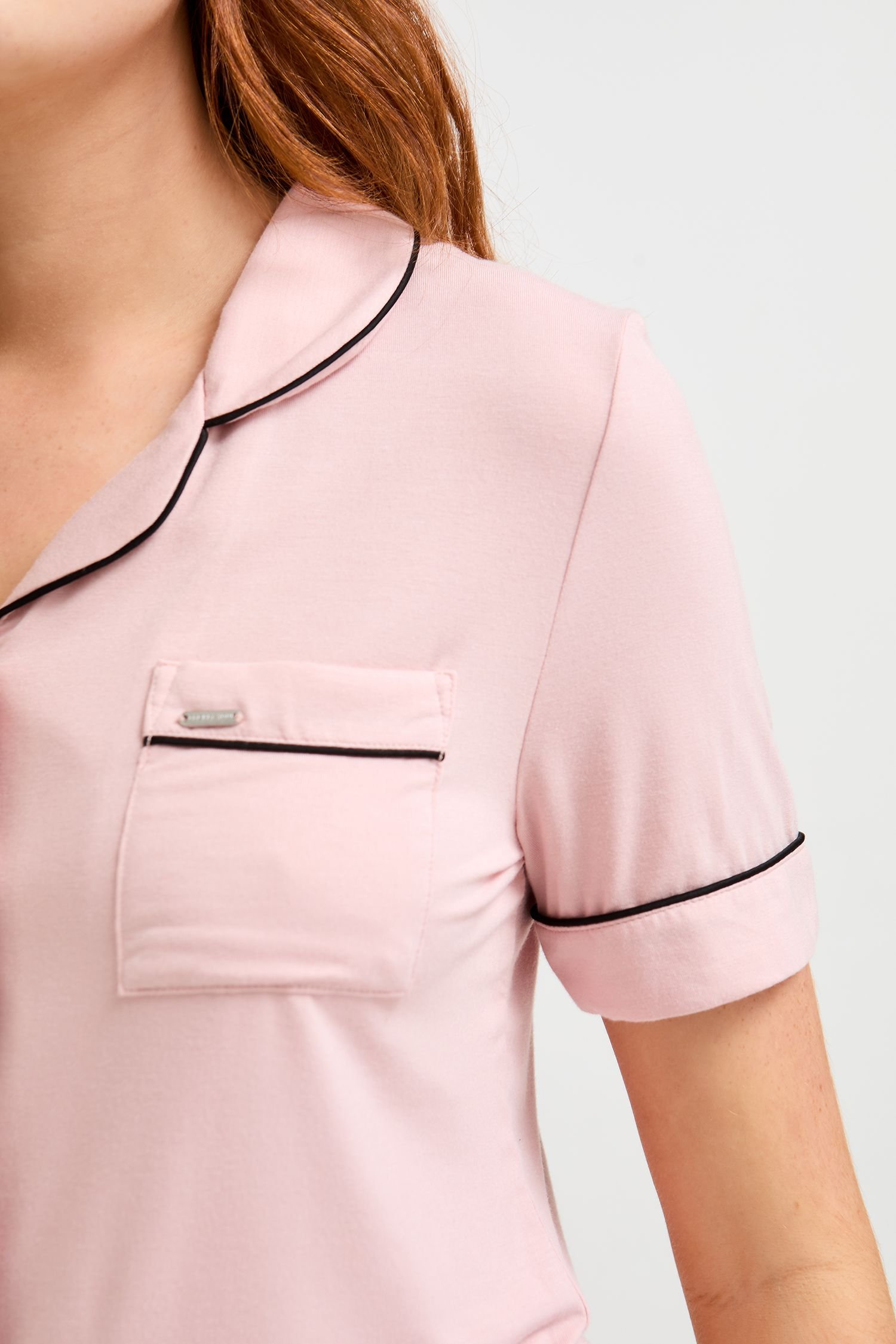 Pretty You London Pretty You London Women's Bamboo Shirt & Short Set in Pink - 2