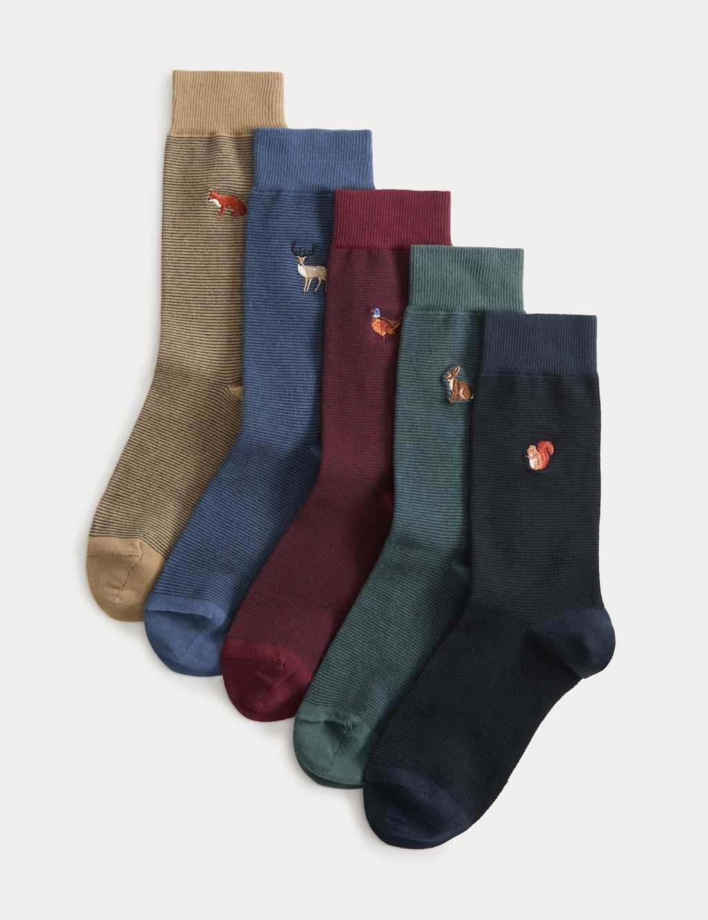 Marks & Spencer M&S 5 Pack Cool & Fresh™ Woodland Socks Multi