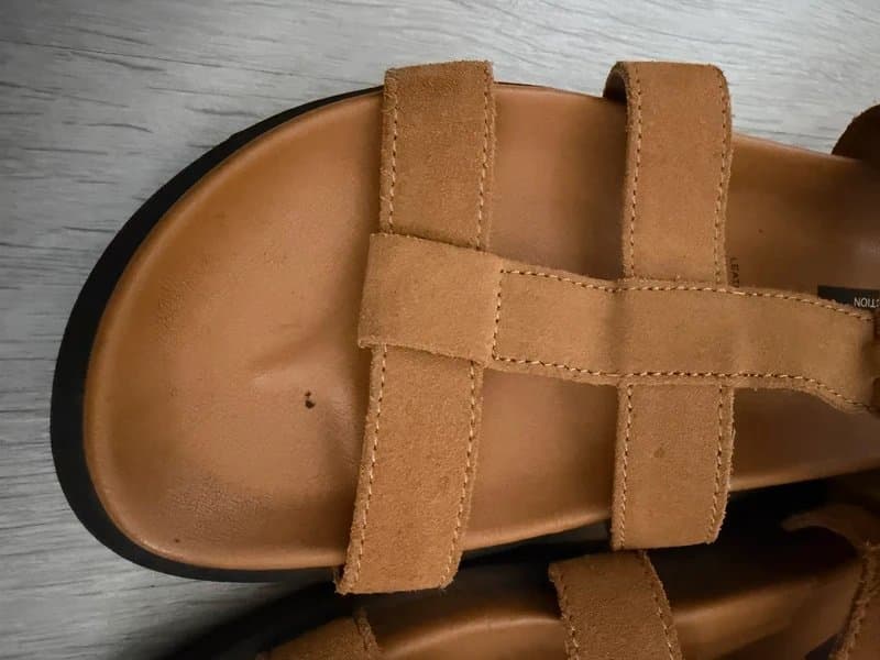 Marks & Spencer M&S Mustard gladiator soft suede sandals. Size 3
