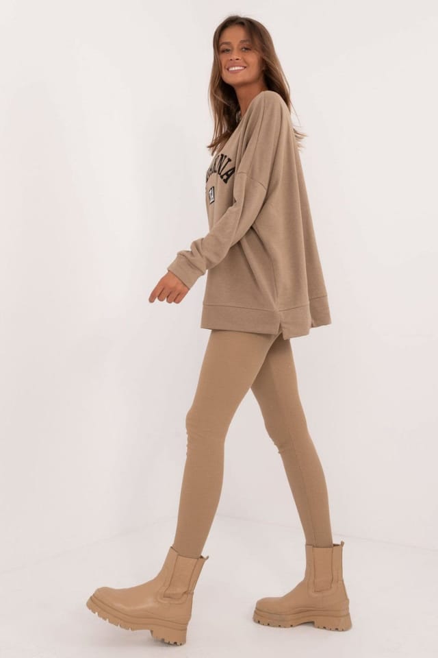 Love Lace Love Lace Women's Casual Sweatshirt & Leggings Set in Beige - 2