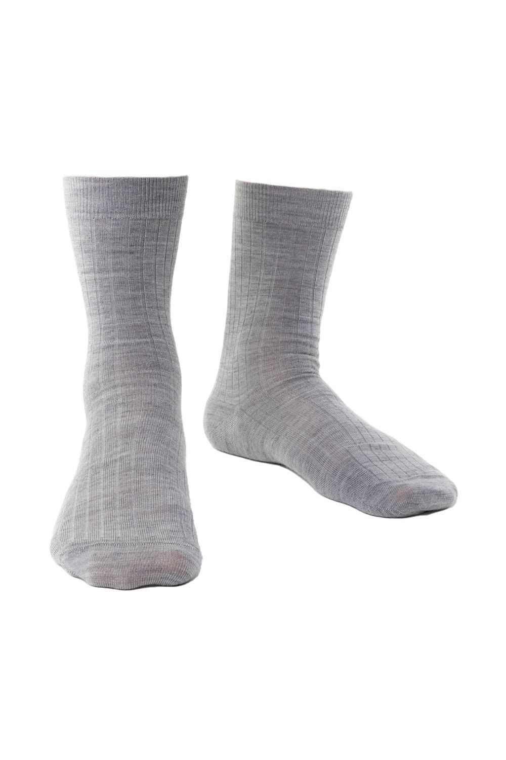 Steven Steven Men's 1 Pack Non Elastic Merino Wool Socks in Light Grey