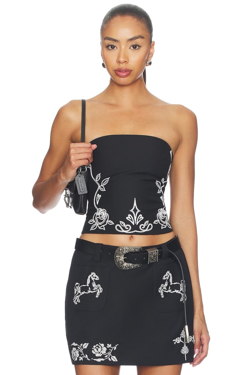 revolve Floral Embroidered Tube Top - 1
