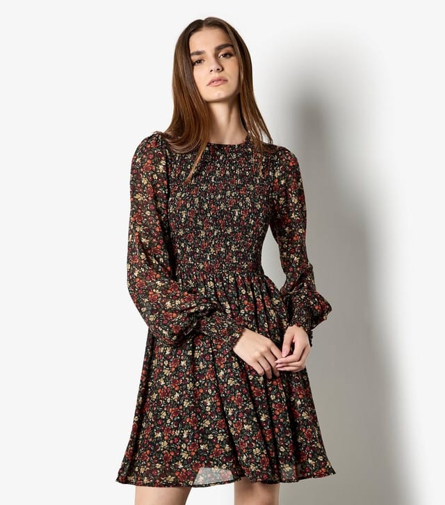 Apricot Women's Black Painterly Ditsy Smock Dress Apricot New Look - 2