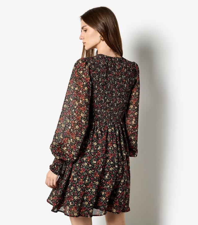 Apricot Women's Black Painterly Ditsy Smock Dress Apricot New Look - 3