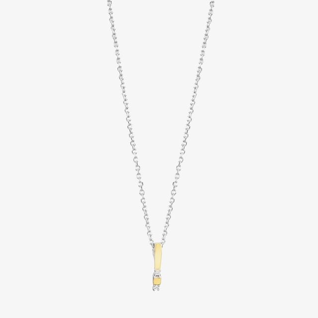 T.H.Baker T.H.Baker Women's Two-tone Cubic Zirconia Bar Pendant & Earrings Set SET13967 in Silver - 3
