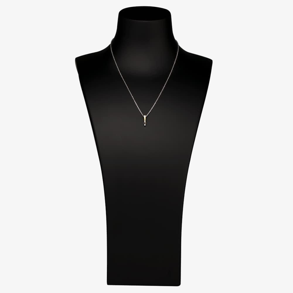T.H.Baker T.H.Baker Women's Two-tone Cubic Zirconia Bar Pendant & Earrings Set SET13967 in Silver - 4