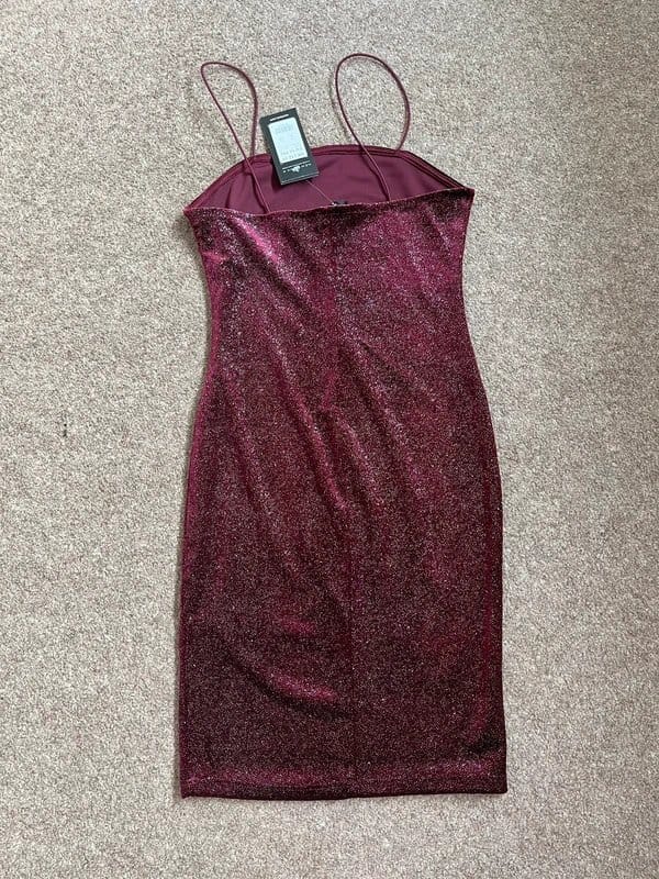 New Look Burgundy Velvet Mini Dress