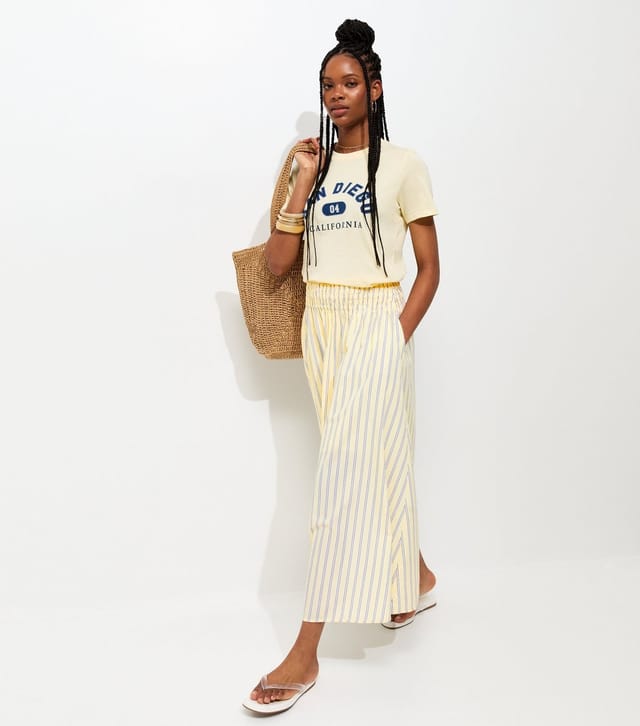 New Look Women's Yellow Striped Midi Skirt New Look - 2