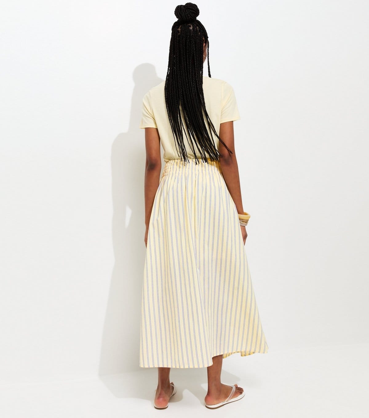 New Look Women's Yellow Striped Midi Skirt New Look - 4