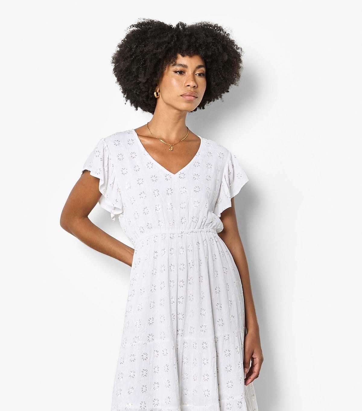 Apricot Women's White Sequin Embroidered Floral Dress Apricot New Look - 4