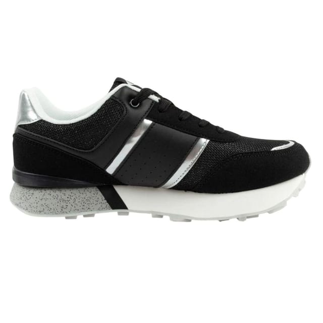 Lee Cooper Lee Cooper Women's Glitter logical Leather Trainers in Black - 3
