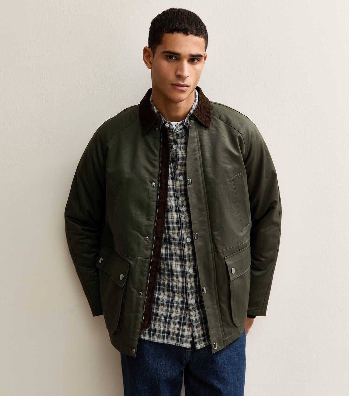Only and Sons Only & Sons Dark Khaki Waxed Jacket