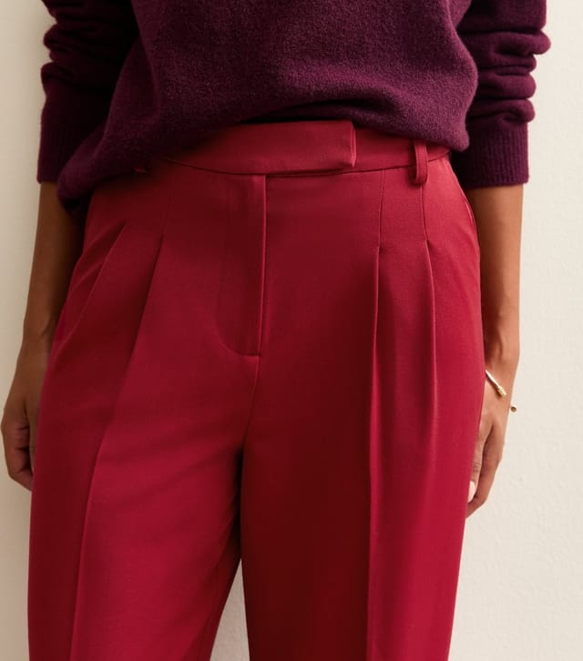 New Look Women's Bright Red Pleated Front Wide Leg Trousers New Look - 3