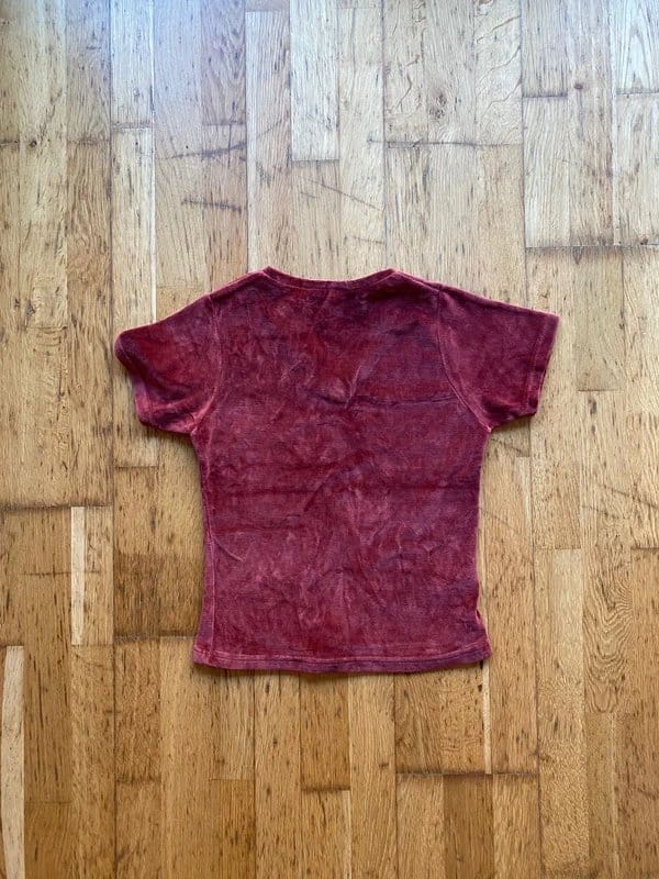New Look Burgundy Crushed Velvet Baby Tee
