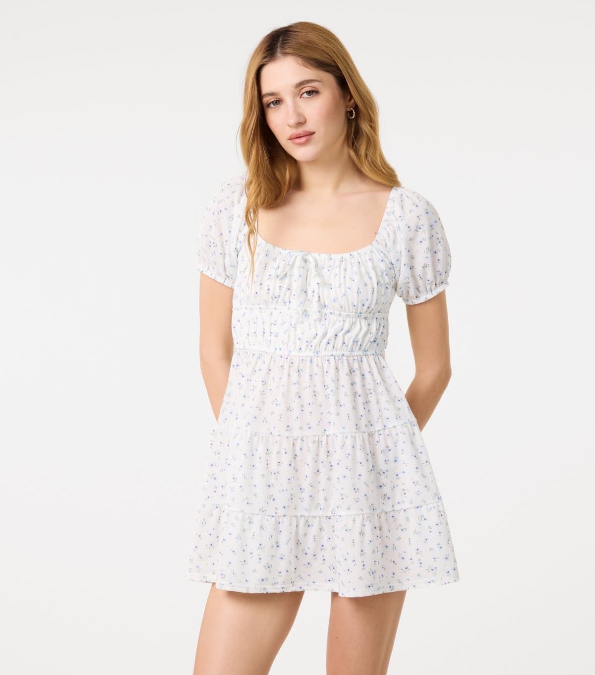 Pink Vanilla Women's Off White Jersey Cap Sleeve Mini Dress Pink Vanilla New Look