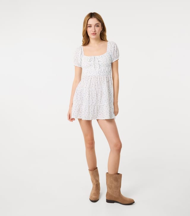 Pink Vanilla Women's Off White Jersey Cap Sleeve Mini Dress Pink Vanilla New Look - 2