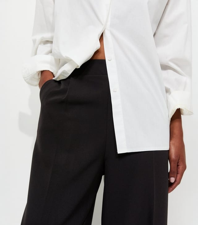 New Look Women's Black Woven Straight Leg Pull On Trousers New Look - 2
