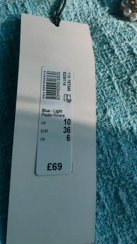River Island River Island blue waist blazer bouclé