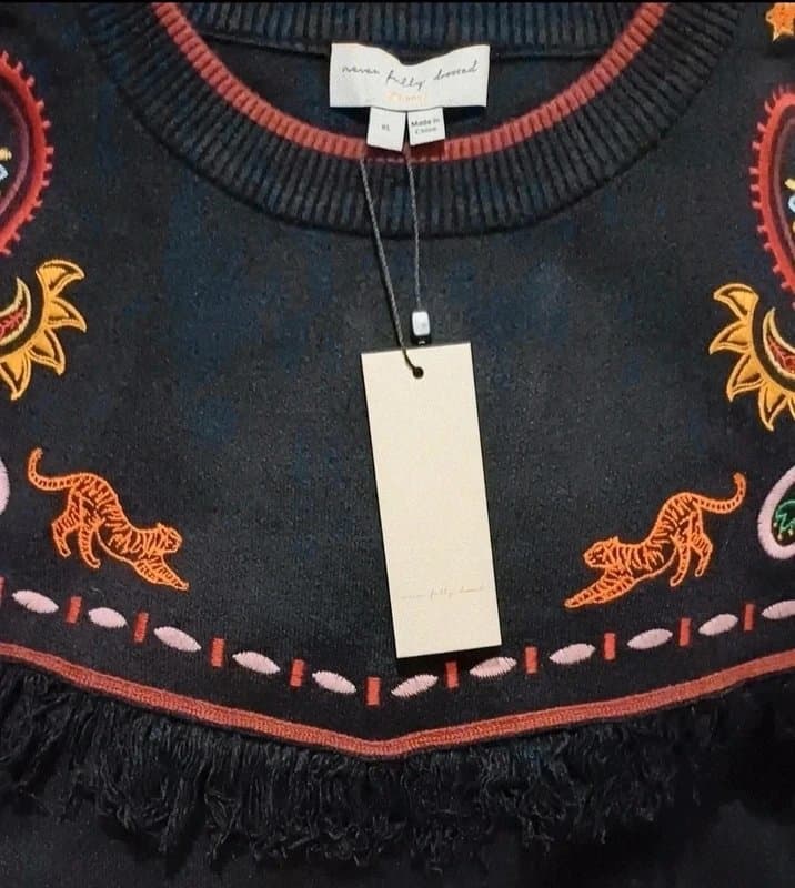 Never Fully Dressed Never Fully Dressed Black Embroidered Jumper - size XL (18/20)
