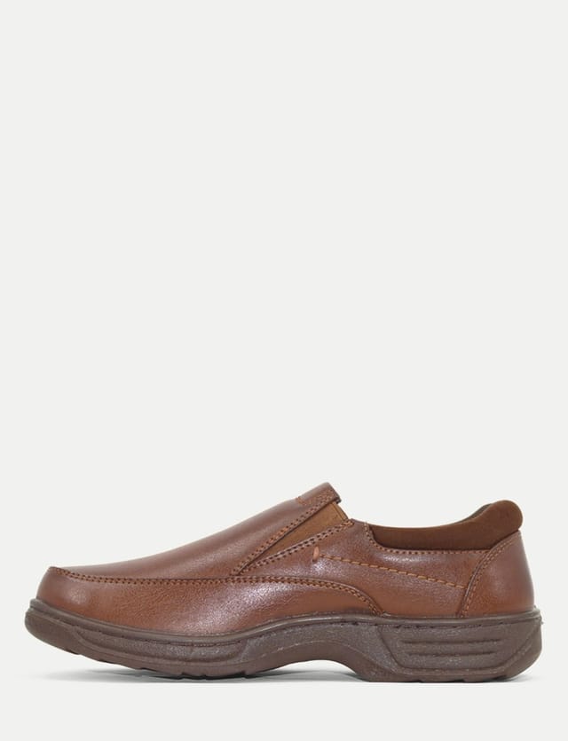 Cushion Walk Cushion Walk Men's Wide Fit Shoes Slip On Style with Gel Pad Technology in Brown - 3