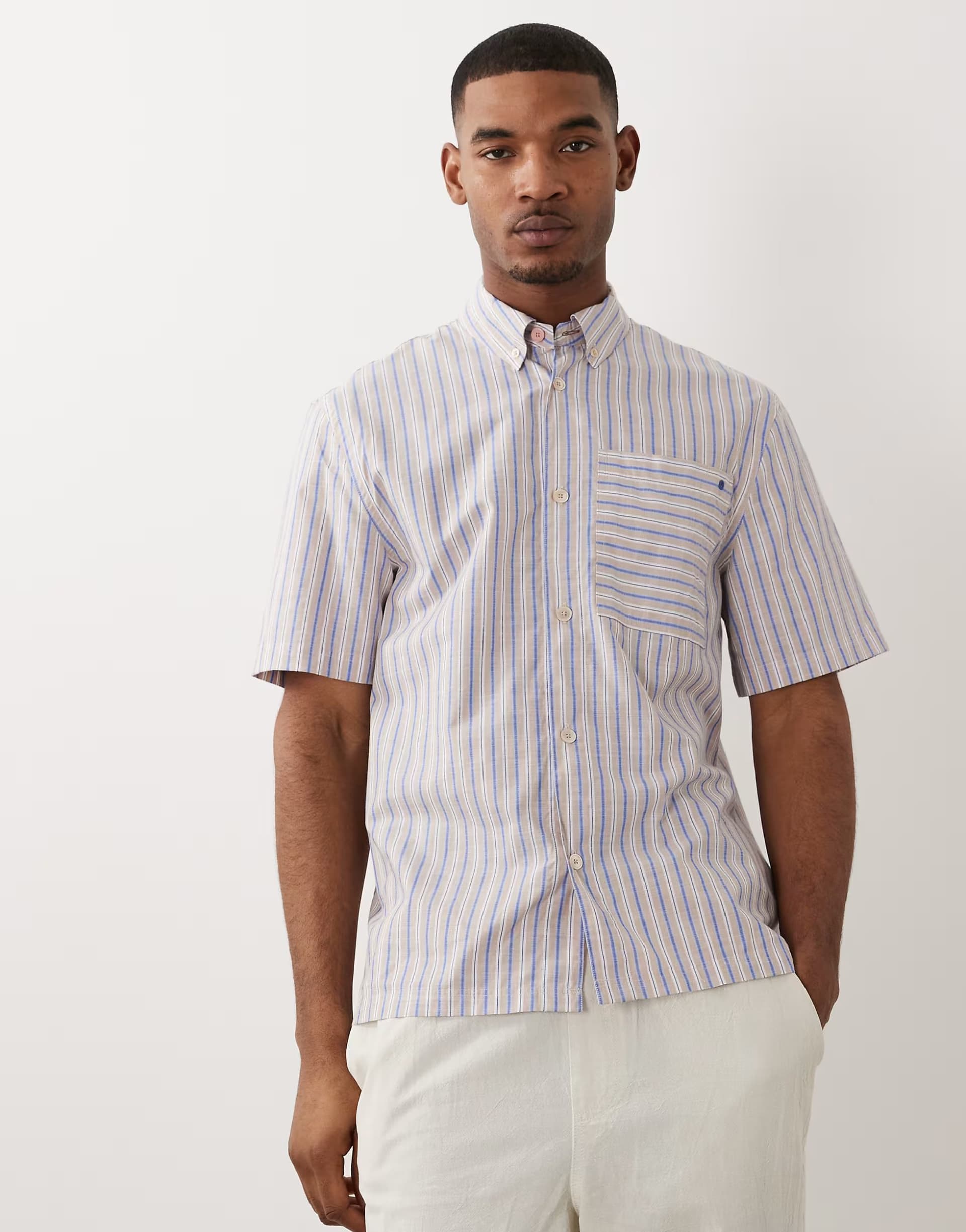 ASOS PS Paul Smith short sleeve casual fit shirt in multi stripe