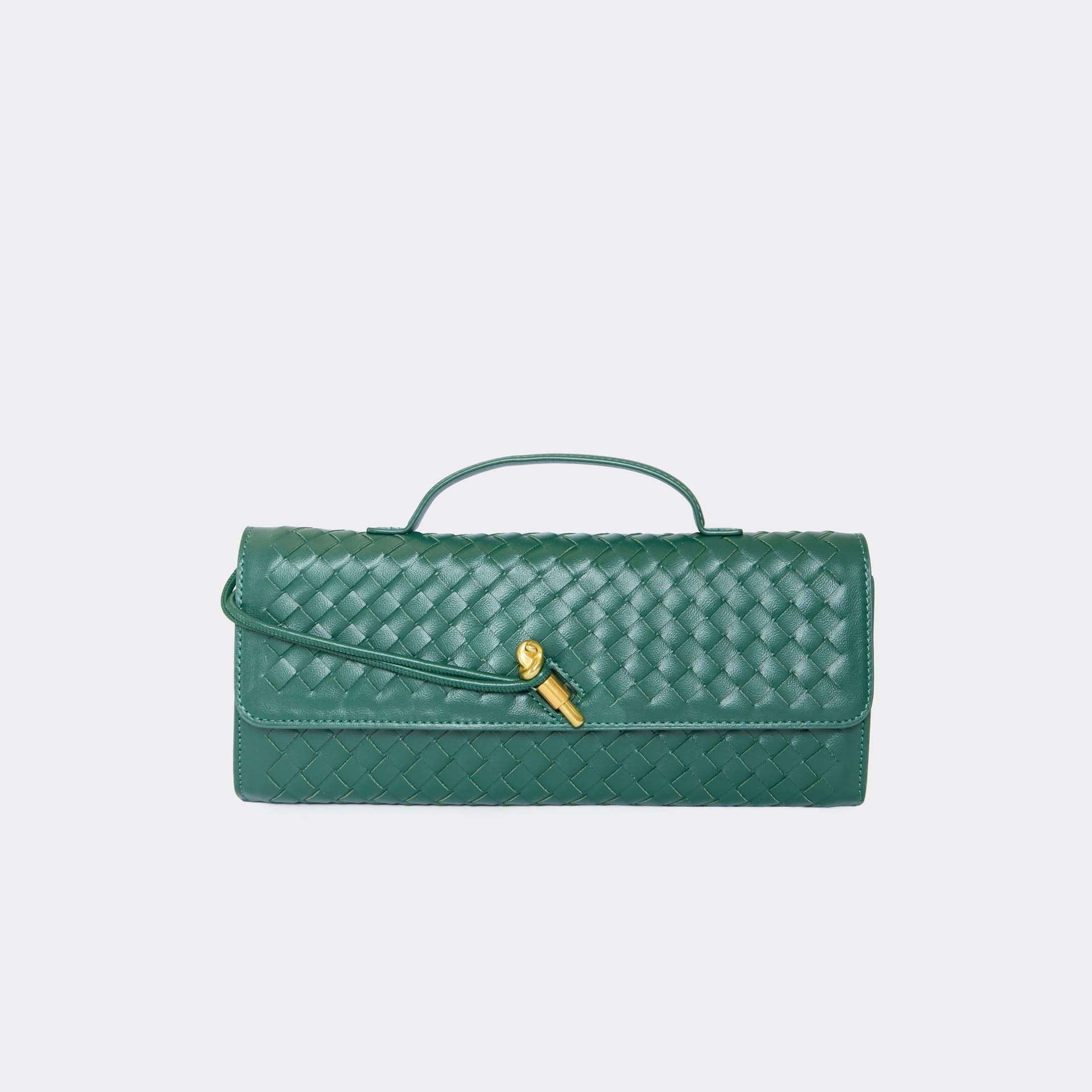 EGO EGO Green Faux Leather Rectangle Clutch Bag