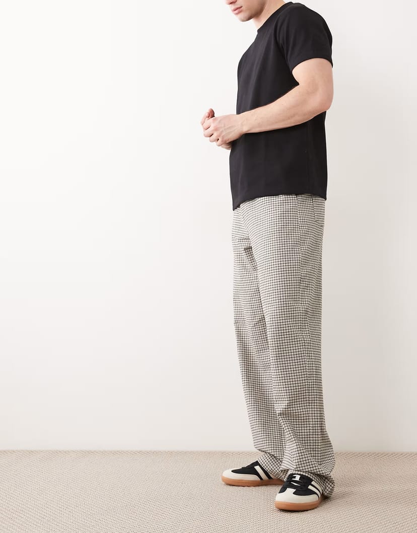 ASOS ASOS DESIGN baggy trouser in check pattern - 1