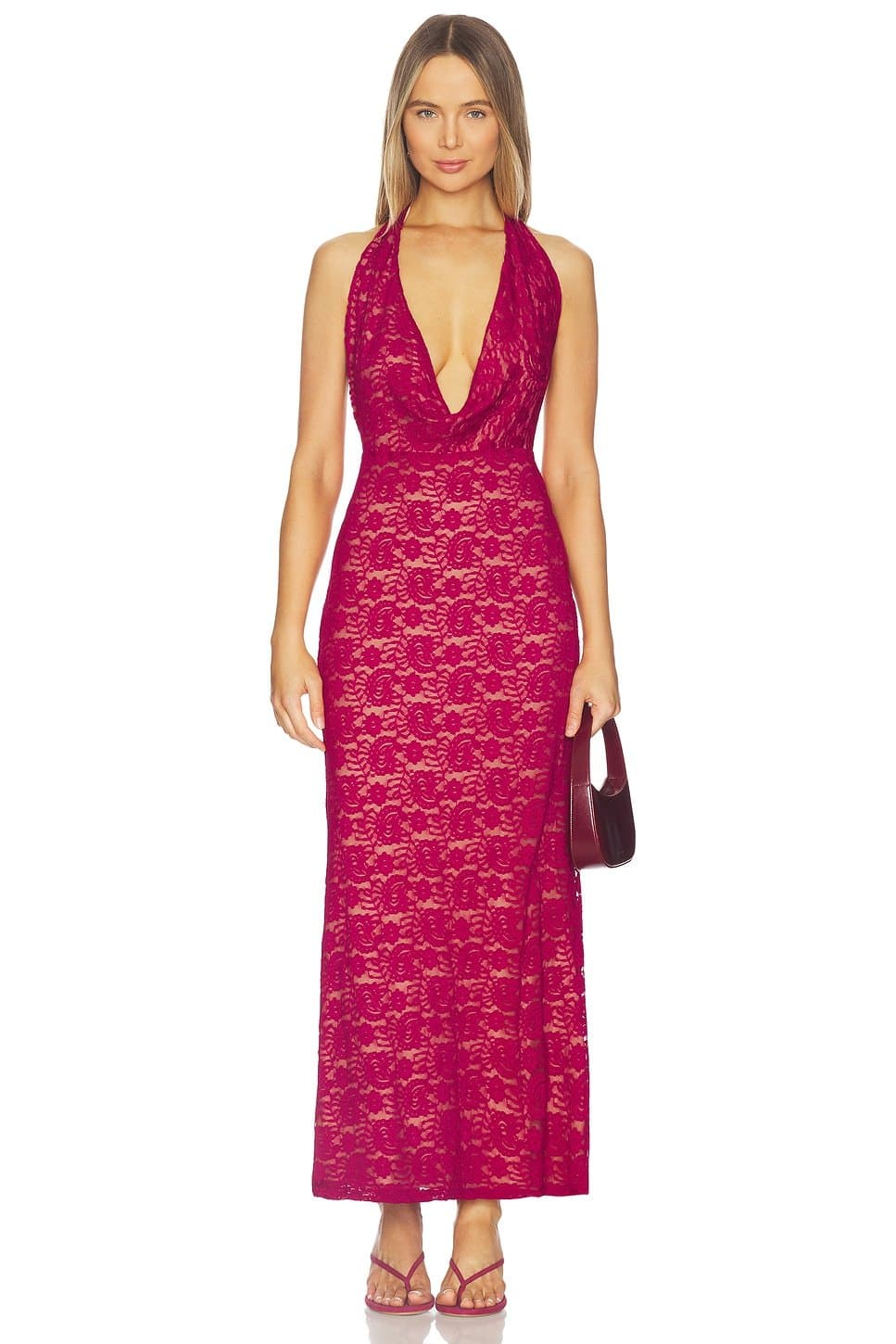 revolve Kylo Plunge Cowl Maxi Dress