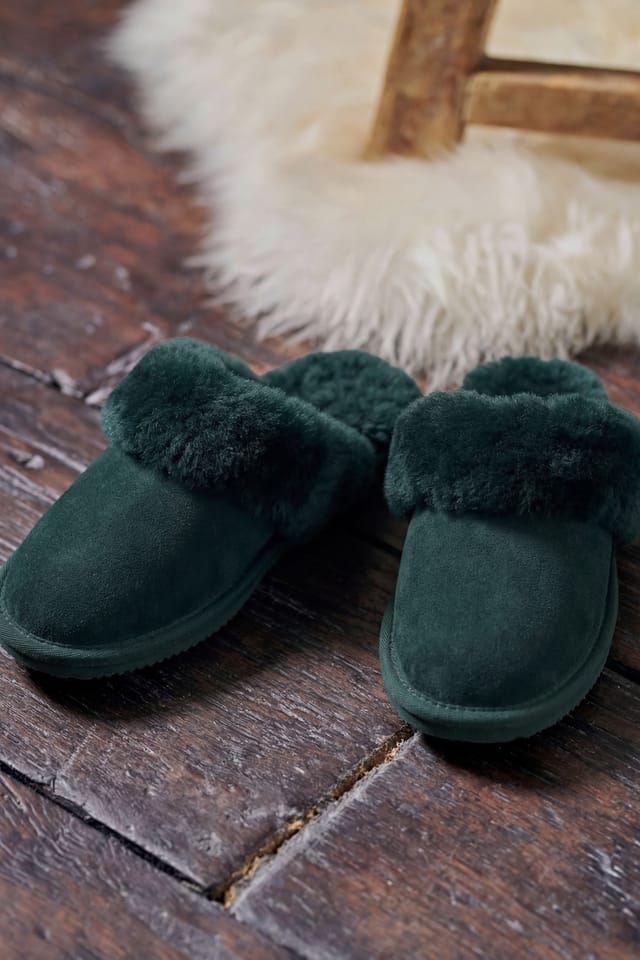 WoolOvers WoolOvers Women's Womens Sheepskin Mule Slipper in Teal - 2