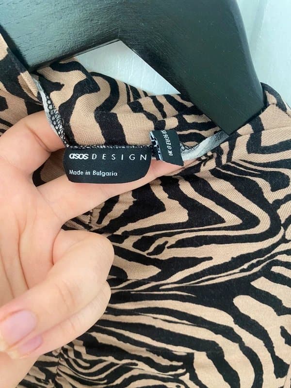 ASOS Asos Zebra/Animal print bodysuit longsleeve