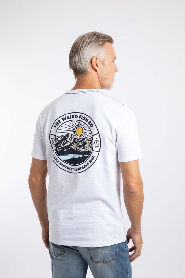 Weird Fish Weird Fish Men's Lake District Graphic T-Shirt in White - 3