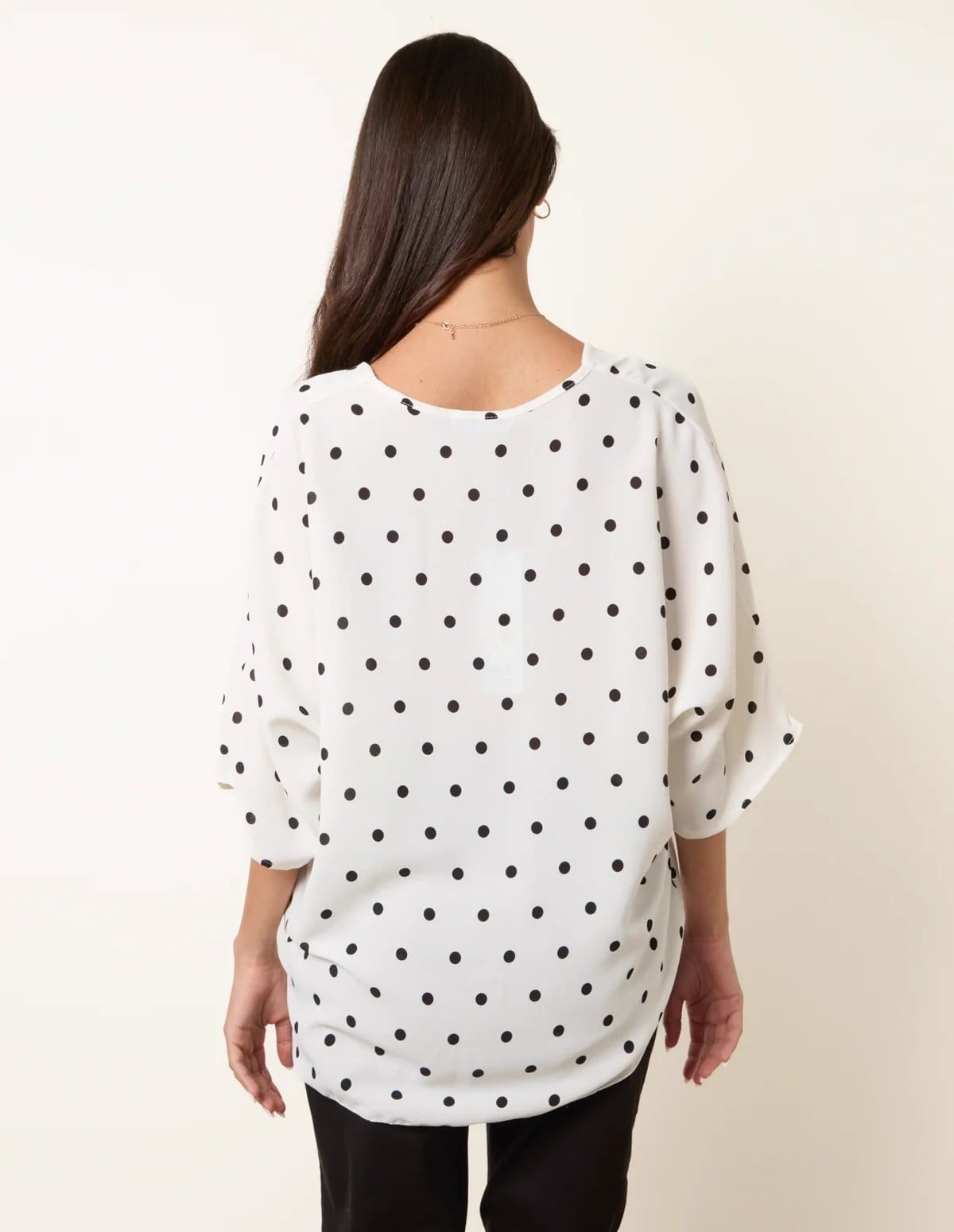 Blue Vanilla Polka Dot Knot Front Top - 4