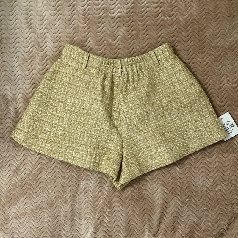 ASOS ASOS Luxe Gold Boucle Tweed Shorts with Sequins